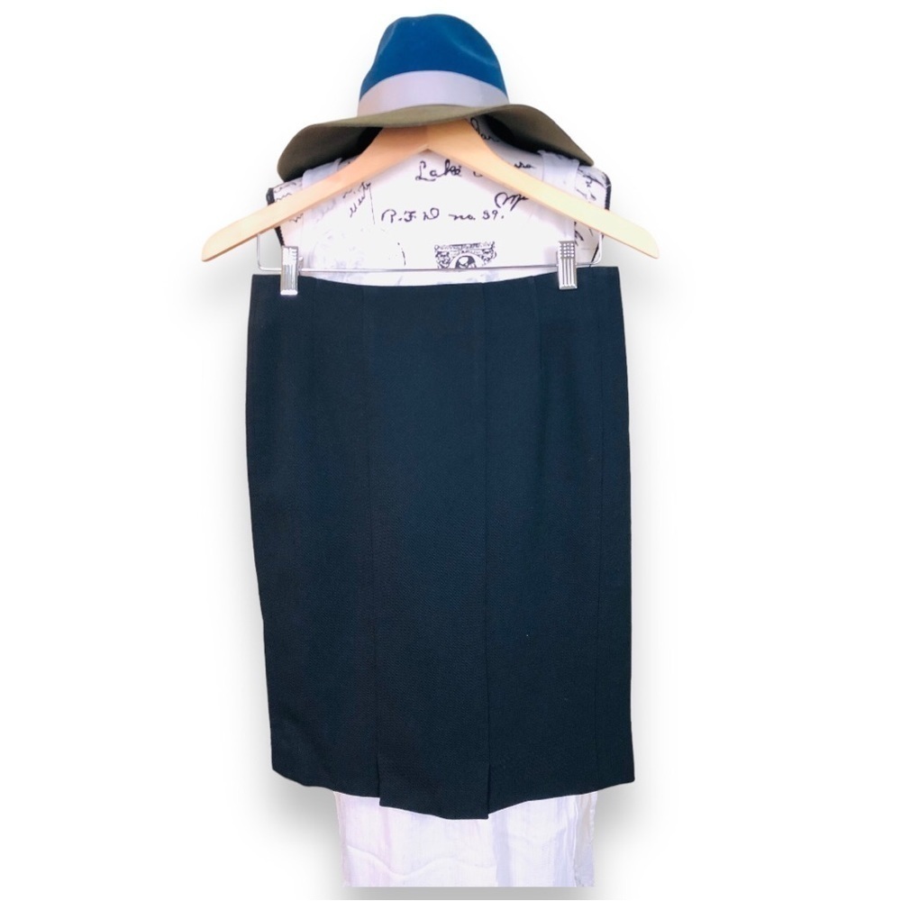 Akris Punto Wool Black Knee Length Pencil Skirt - Picture 12 of 12